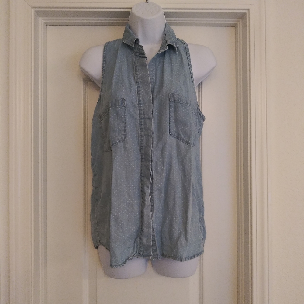 Cloth And Stone Polka Dot Polo Tank Top